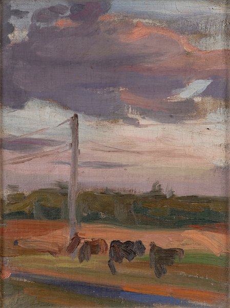 Landscape Sibiria 1943 oil on   canvas 50x35